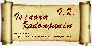 Isidora Radonjanin vizit kartica
